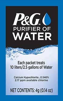 P&G Water Purification Sachets 4g Treats 10L